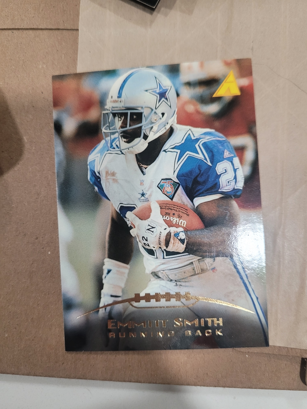 Emmitt Smith 1995 Vintage Football Trading Card - Blue & White Dallas Theme